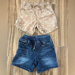 Cat & Jack Tan and Blue Denim Shorts 3T